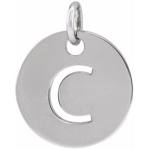 Initial Disc Pendant in 14K Gold Featuring Selectable Initials