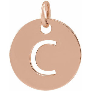 Initial Disc Pendant in 14K Gold Featuring Selectable Initials