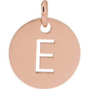 Initial Disc Pendant in 14K Gold Featuring Selectable Initials