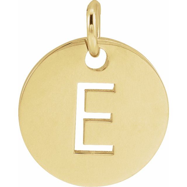 Initial Disc Pendant in 14K Gold Featuring Selectable Initials