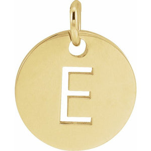Initial Disc Pendant in 14K Gold Featuring Selectable Initials