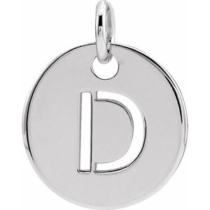 Initial Disc Pendant in 14K Gold Featuring Selectable Initials