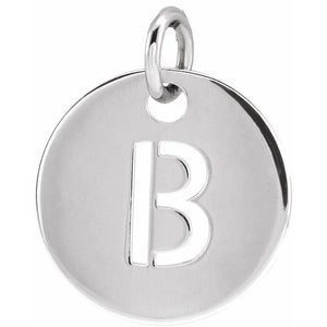 Initial Disc Pendant in 14K Gold Featuring Selectable Initials