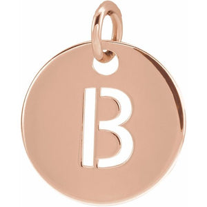 Initial Disc Pendant in 14K Gold Featuring Selectable Initials