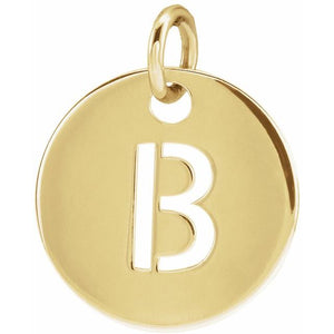 Initial Disc Pendant in 14K Gold Featuring Selectable Initials