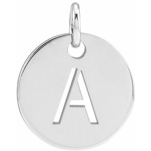 14K Gold Initial Disc Necklace