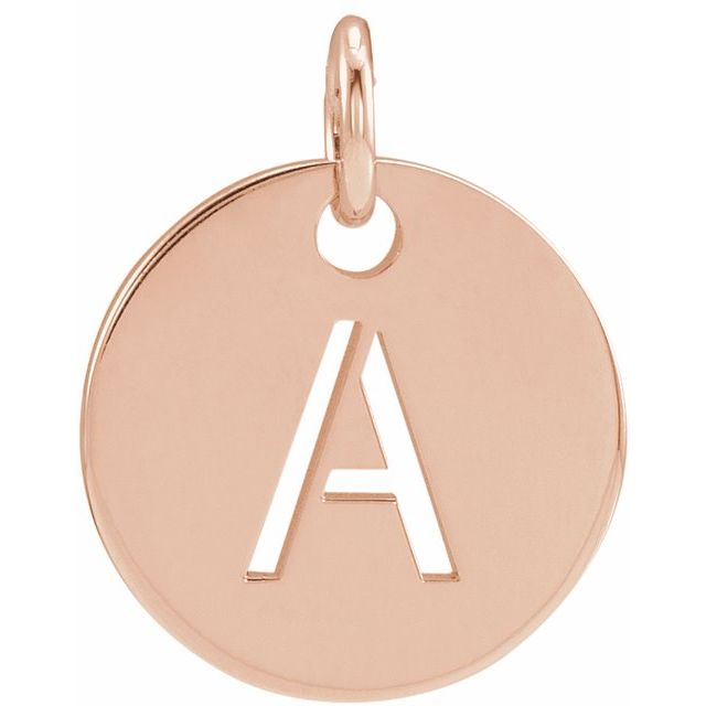 14K Gold Initial Disc Necklace