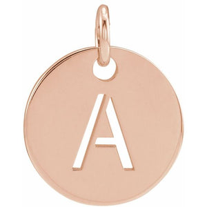 14K Gold Initial Disc Necklace