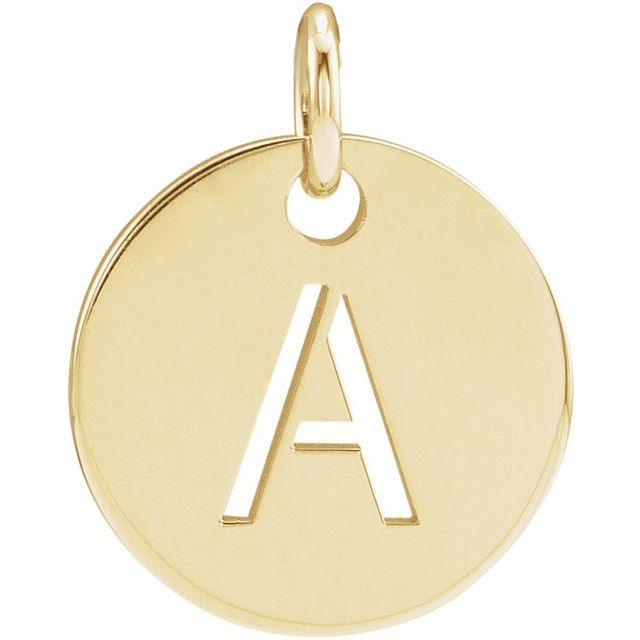14K Gold Initial Disc Necklace
