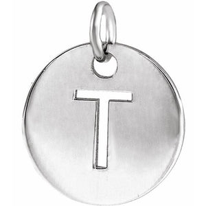 Initial Disc Pendant in 14K Gold Featuring Selectable Initials