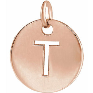 Initial Disc Pendant in 14K Gold Featuring Selectable Initials