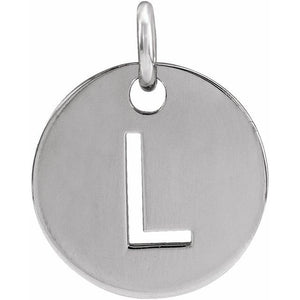 Initial Disc Pendant in 14K Gold Featuring Selectable Initials