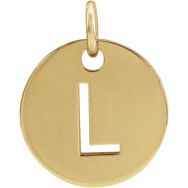 Initial Disc Pendant in 14K Gold Featuring Selectable Initials