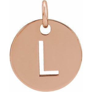 Initial Disc Pendant in 14K Gold Featuring Selectable Initials