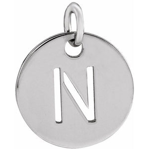 Initial Disc Pendant in 14K Gold Featuring Selectable Initials