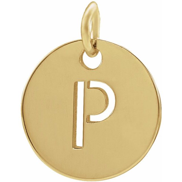 Initial Disc Pendant in 14K Gold Featuring Selectable Initials