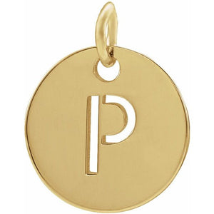 Initial Disc Pendant in 14K Gold Featuring Selectable Initials
