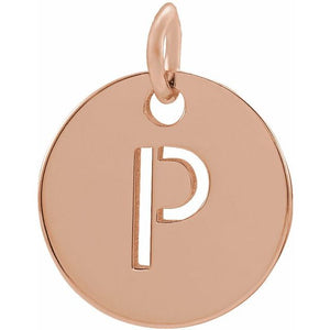 Initial Disc Pendant in 14K Gold Featuring Selectable Initials