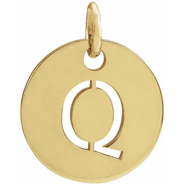 Initial Disc Pendant in 14K Gold Featuring Selectable Initials