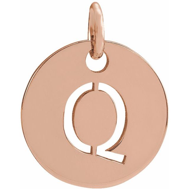 Initial Disc Pendant in 14K Gold Featuring Selectable Initials