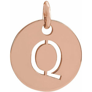 Initial Disc Pendant in 14K Gold Featuring Selectable Initials