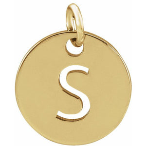 Initial Disc Pendant in 14K Gold Featuring Selectable Initials