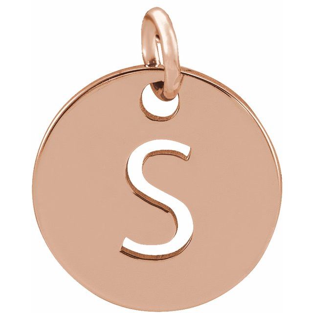 Initial Disc Pendant in 14K Gold Featuring Selectable Initials
