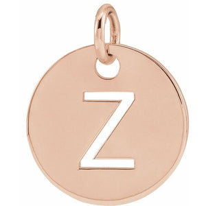 Initial Disc Pendant in 14K Gold Featuring Selectable Initials