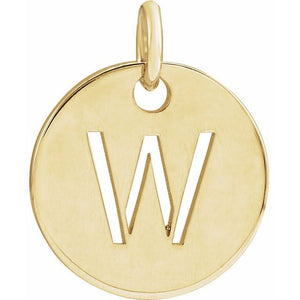 Initial Disc Pendant in 14K Gold Featuring Selectable Initials