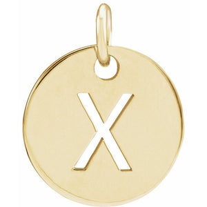 Initial Disc Pendant in 14K Gold Featuring Selectable Initials