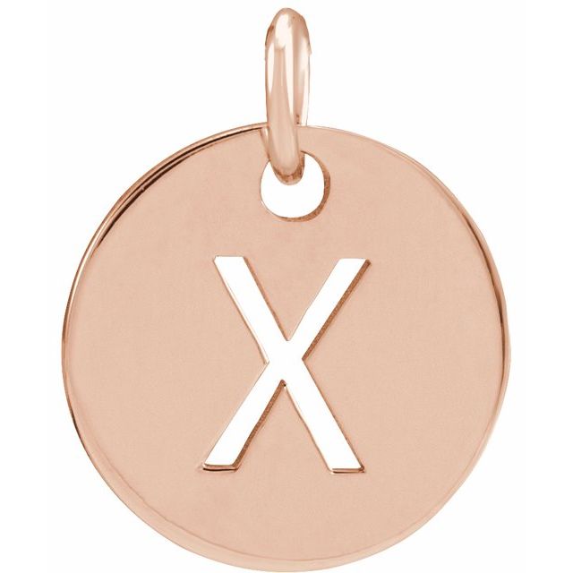 Initial Disc Pendant in 14K Gold Featuring Selectable Initials