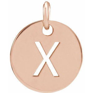 Initial Disc Pendant in 14K Gold Featuring Selectable Initials