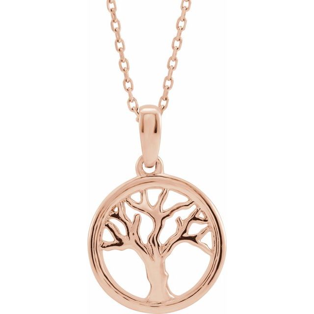 Heart Tree Of Life Pendant Necklace in 14K Gold