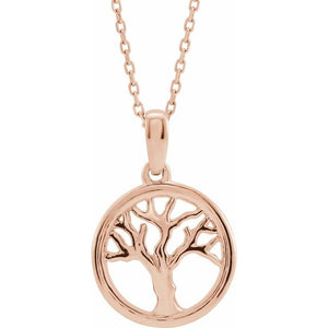 Heart Tree Of Life Pendant Necklace in 14K Gold