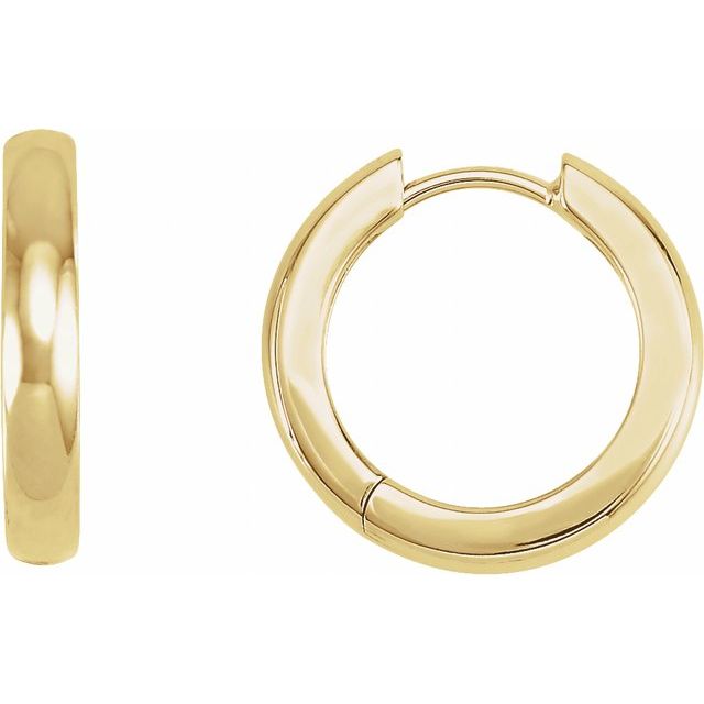 14K Rose 14 mm Hoop Earrings