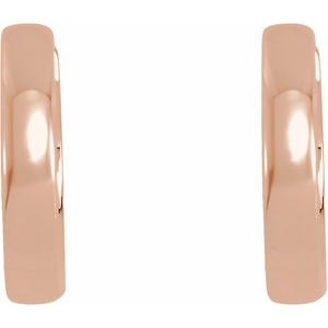 Elegant 14K Rose Gold 14 mm Hoop Earrings