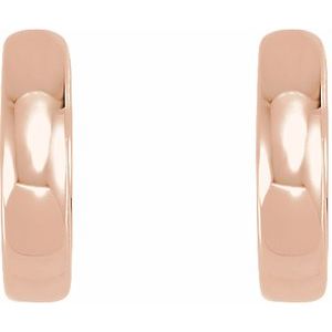 14K Rose 14 mm Hoop Earrings