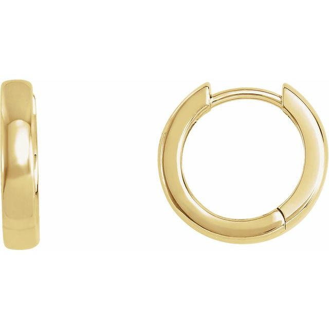 Elegant 14K Rose Gold 14 mm Hoop Earrings