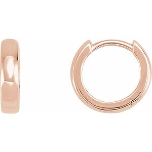 Elegant 14K Rose Gold 14 mm Hoop Earrings