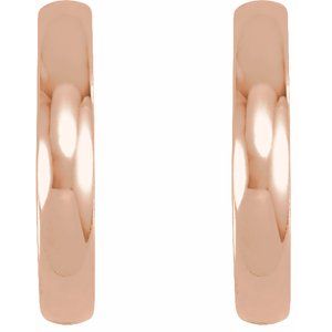 Elegant 14K Rose Gold 14 mm Hoop Earrings