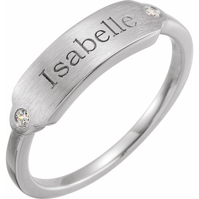 14K Gold Natural Diamond Signet Ring