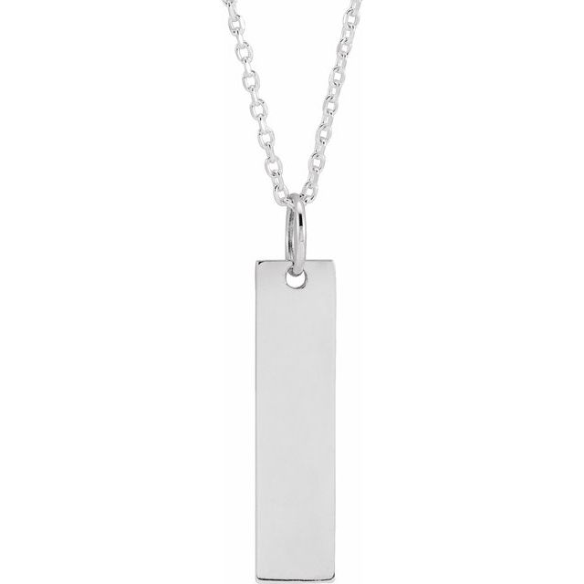 14K Gold Bar Pendant - Options Available