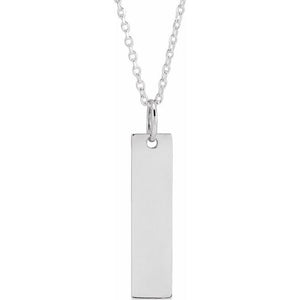 14K Gold Bar Pendant - Options Available