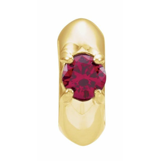 Imitation Mozambique Garnet Round Spacer Charm Pendant in 14K Gold