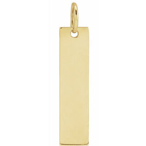14K Gold Bar Pendant - Options Available