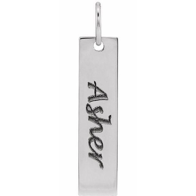 14K Gold Bar Pendant - Options Available