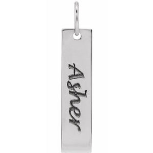 14K Gold Bar Pendant - Options Available