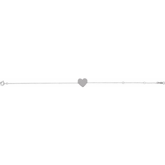 14K Gold Engravable Heart-Shaped Bracelet