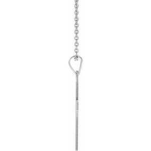 14K White Gold 18x12 mm Cross Pendant Necklace - Timeless Elegance