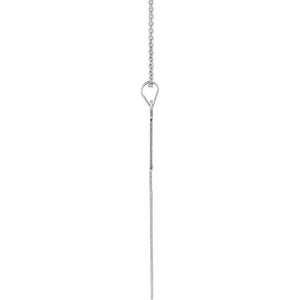 14K White Gold 18x12 mm Cross Pendant Necklace - Timeless Elegance
